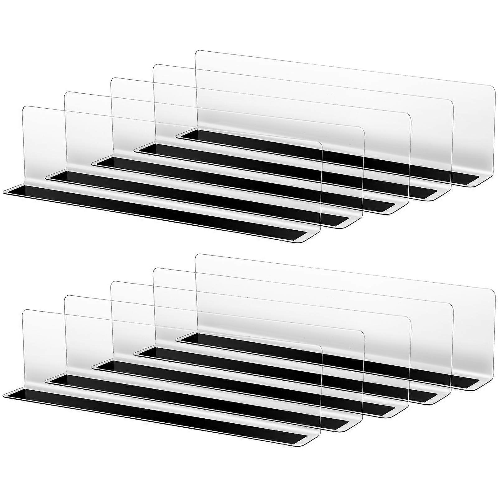 PVC Plastic Shelf Dividers for Store Goods Separators Magnetic 10Pcs