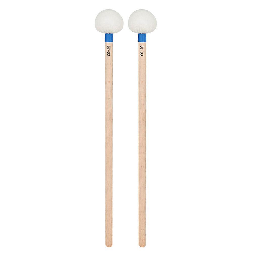Baquetas de percusión con cabeza de fieltro y mango de madera, 2 unidades para bateristas