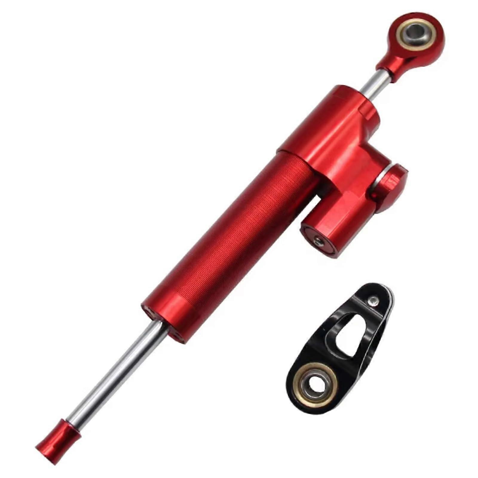 Motorcycle Steering Damper with Bracket Kit  Adjustable Stabilizer for Enhanced Stability Red