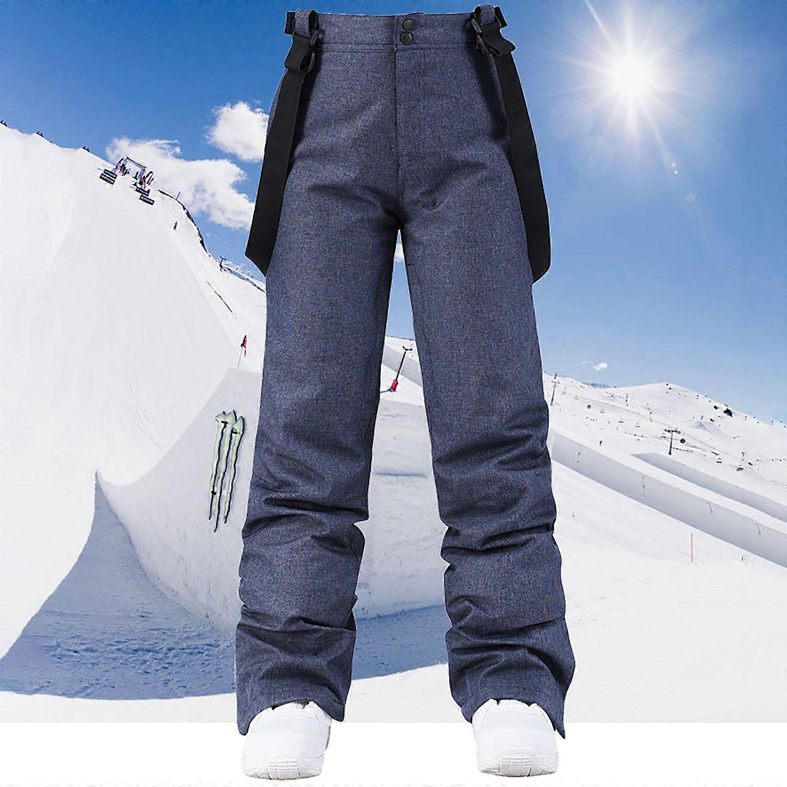 Dark Blue Winter Outdoor Straps Ski Pants.