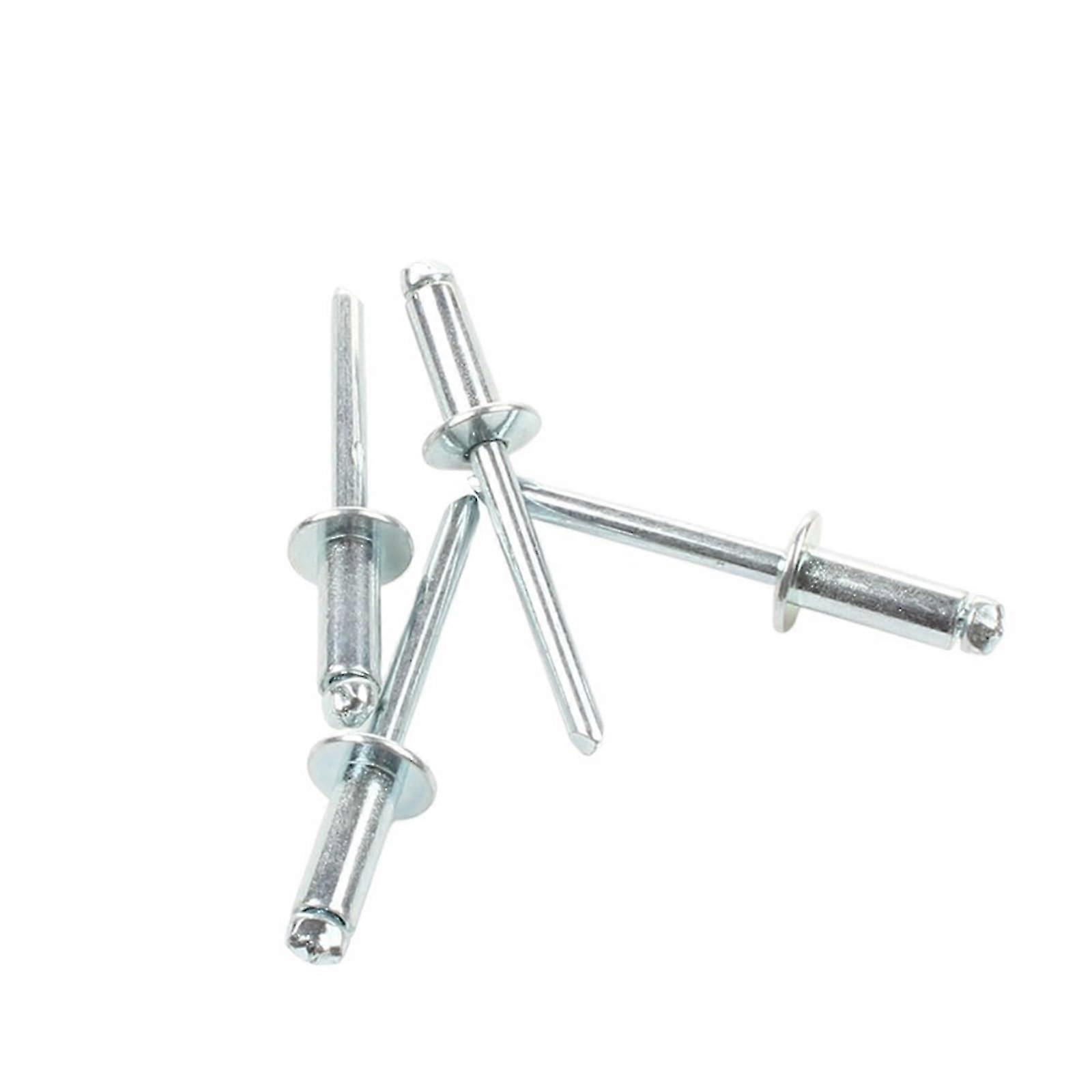 2026 100pcs All Iron Pull rivetsSteel rivetsOpen end Blind Rivets with Break Pull Mandrel and Round headGalvanized Round Head Iron Pull Rivets(3 7) 37