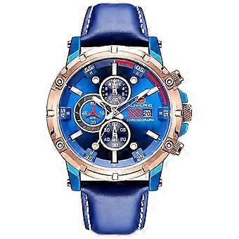 Montre-bracelet chronographe étanche 26-27 pouces avec bracelet en cuir pour homme