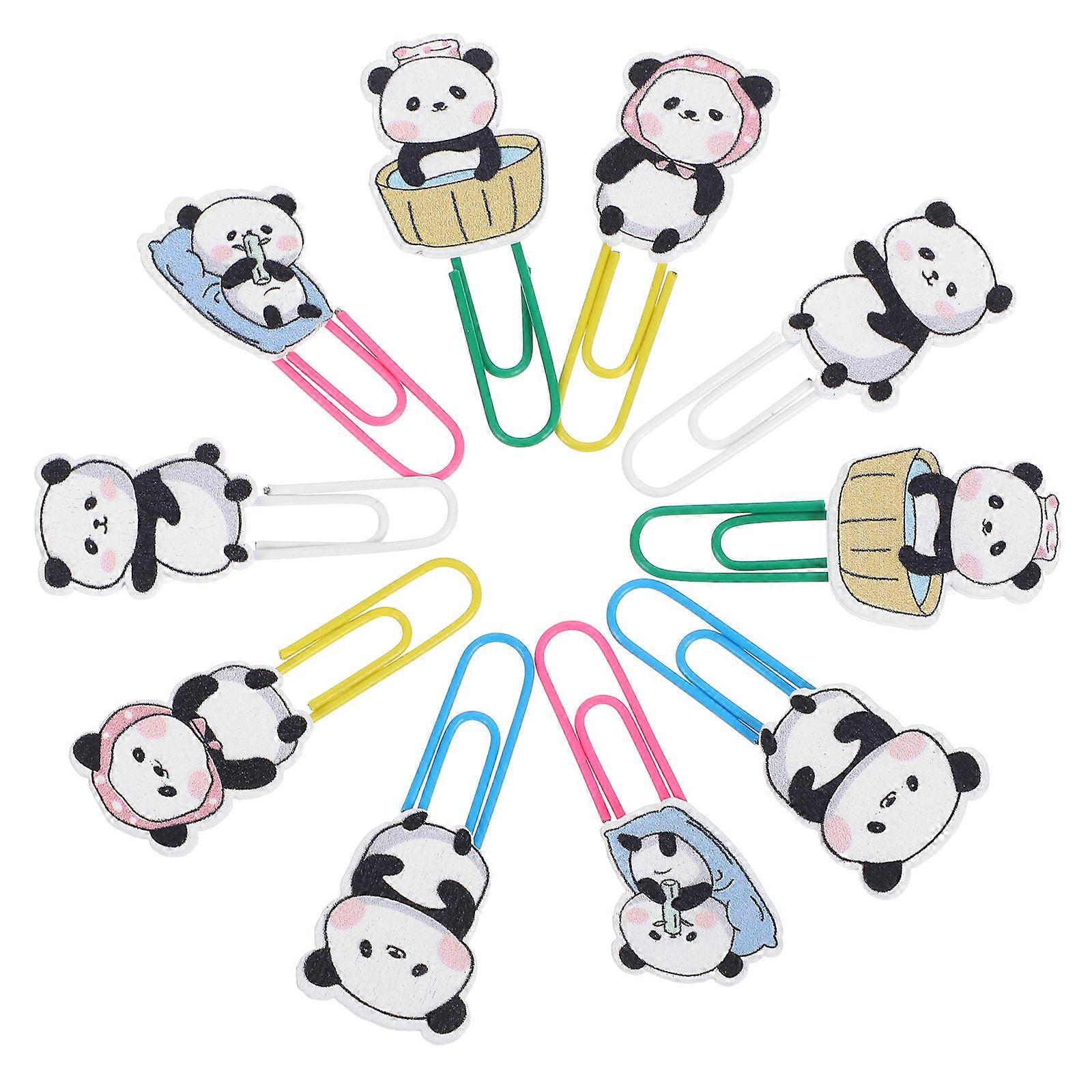 Cute Paper Clips Panda Paperclips for Document Holding 10Pcs Assorted Color