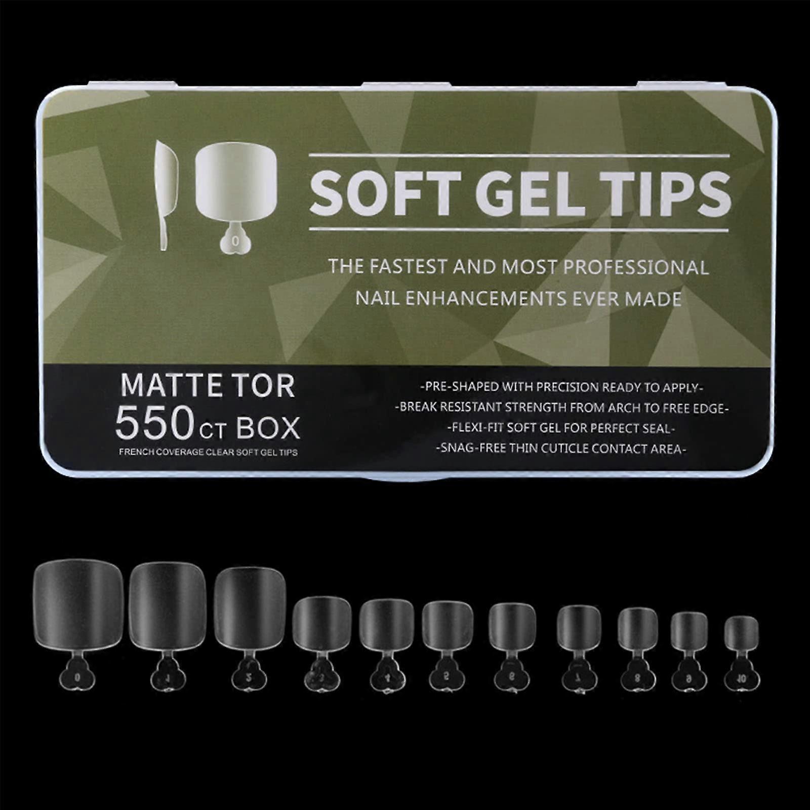 550pcs Clear Square Press On Toenails Full Coverage False Toenail Tips DIY Nail Extension Set