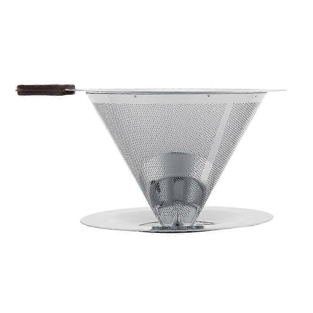 Reusable Double-Layer Stainless Steel Coffee Filter with Cup Holder