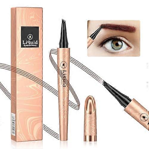 Waterproof Microblading Eyebrow Pencil with 4 Point Tip for Natural LongLasting Smudge Proof Brows Dark Gray