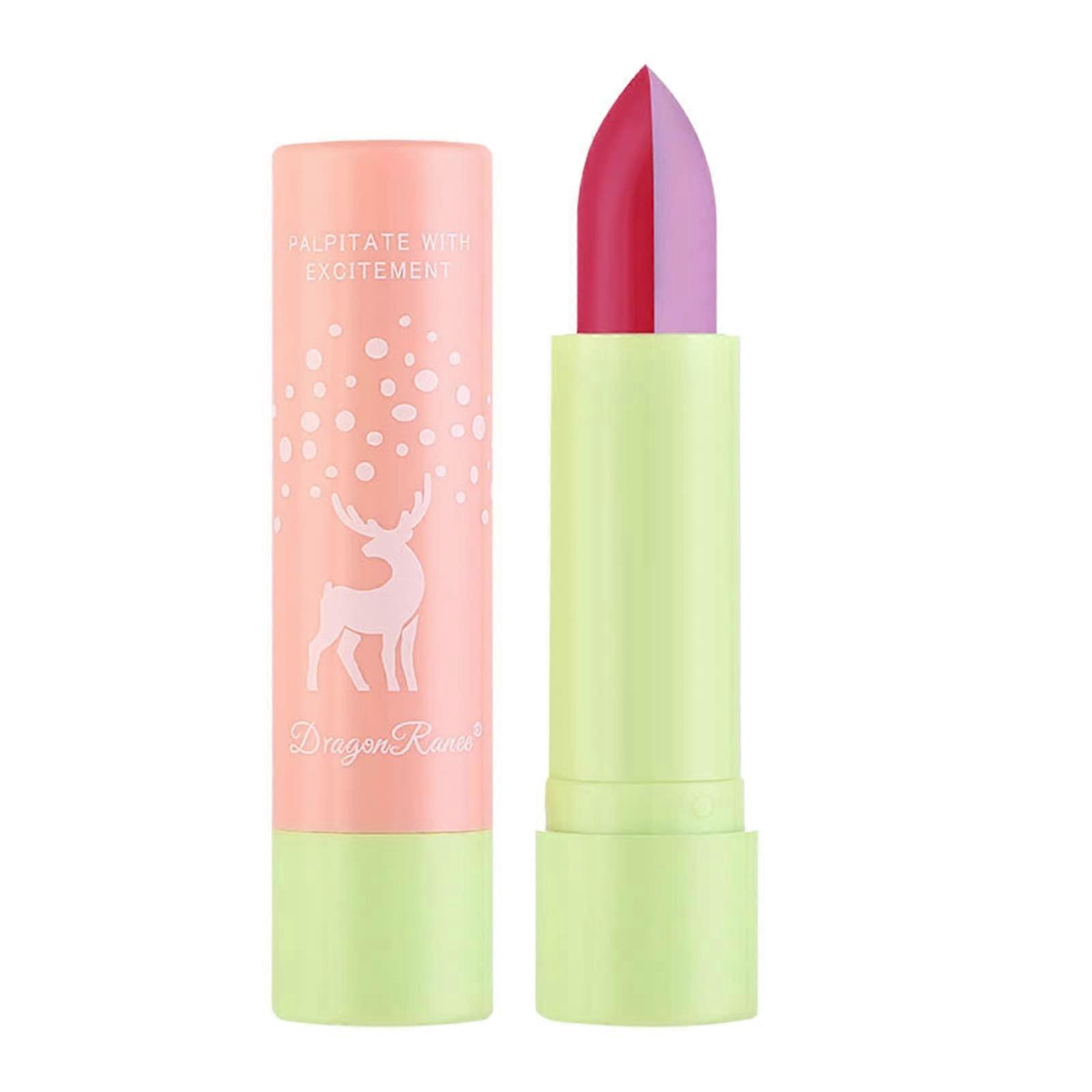 Color Changing Two Tone Lipstick Long Lasting Glossy Moisturizing Lip Balm