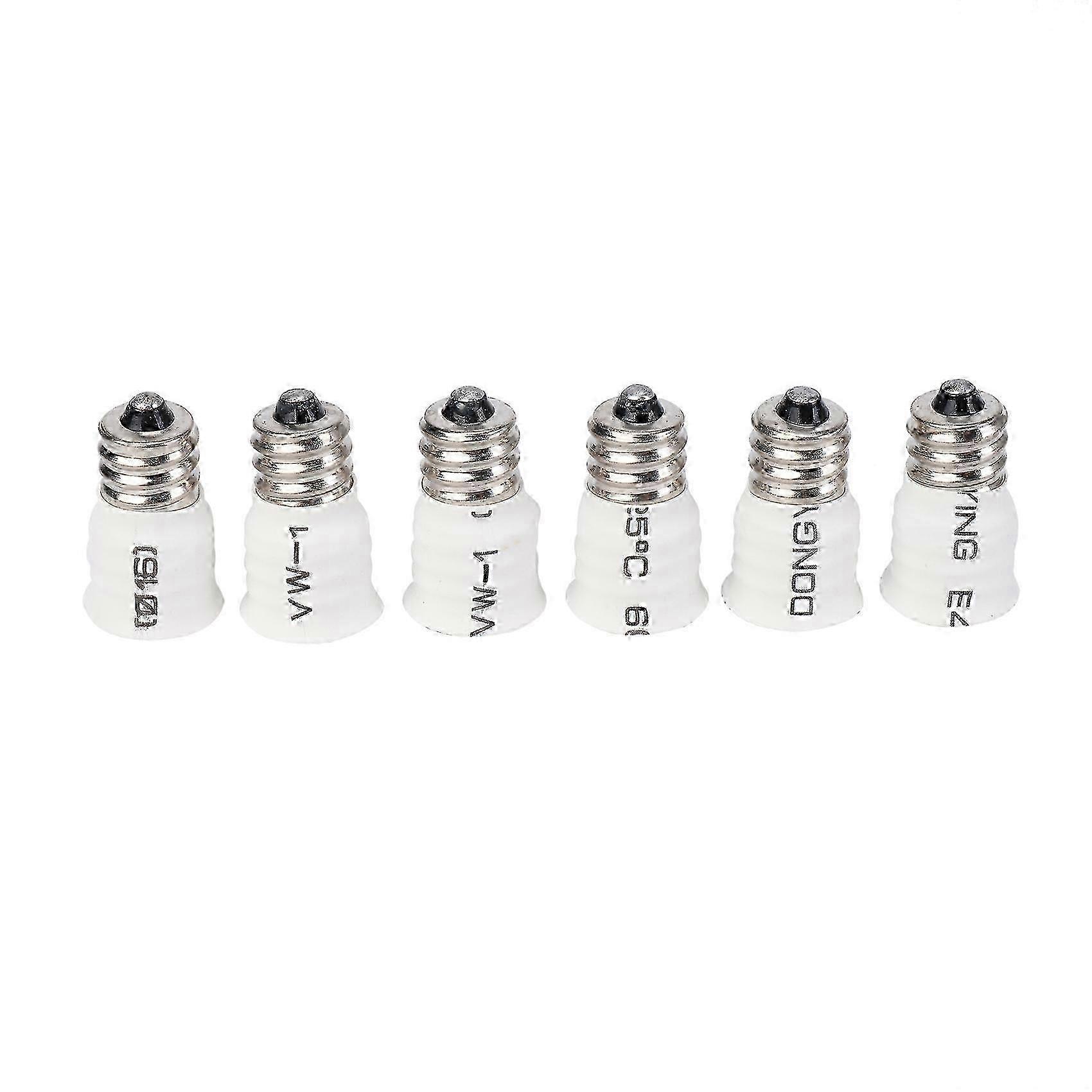 6-Pack E12 to E14 White Bulb Converter LED Light Holder Lamp Adapter Socket Changer Edition 0926