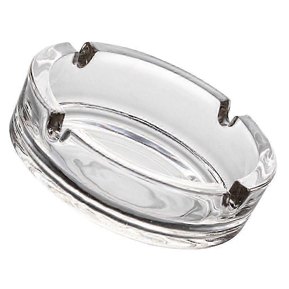 Tabletop Ashtray Glass Ashtray Decorative for Storage 2Pcs Transparent