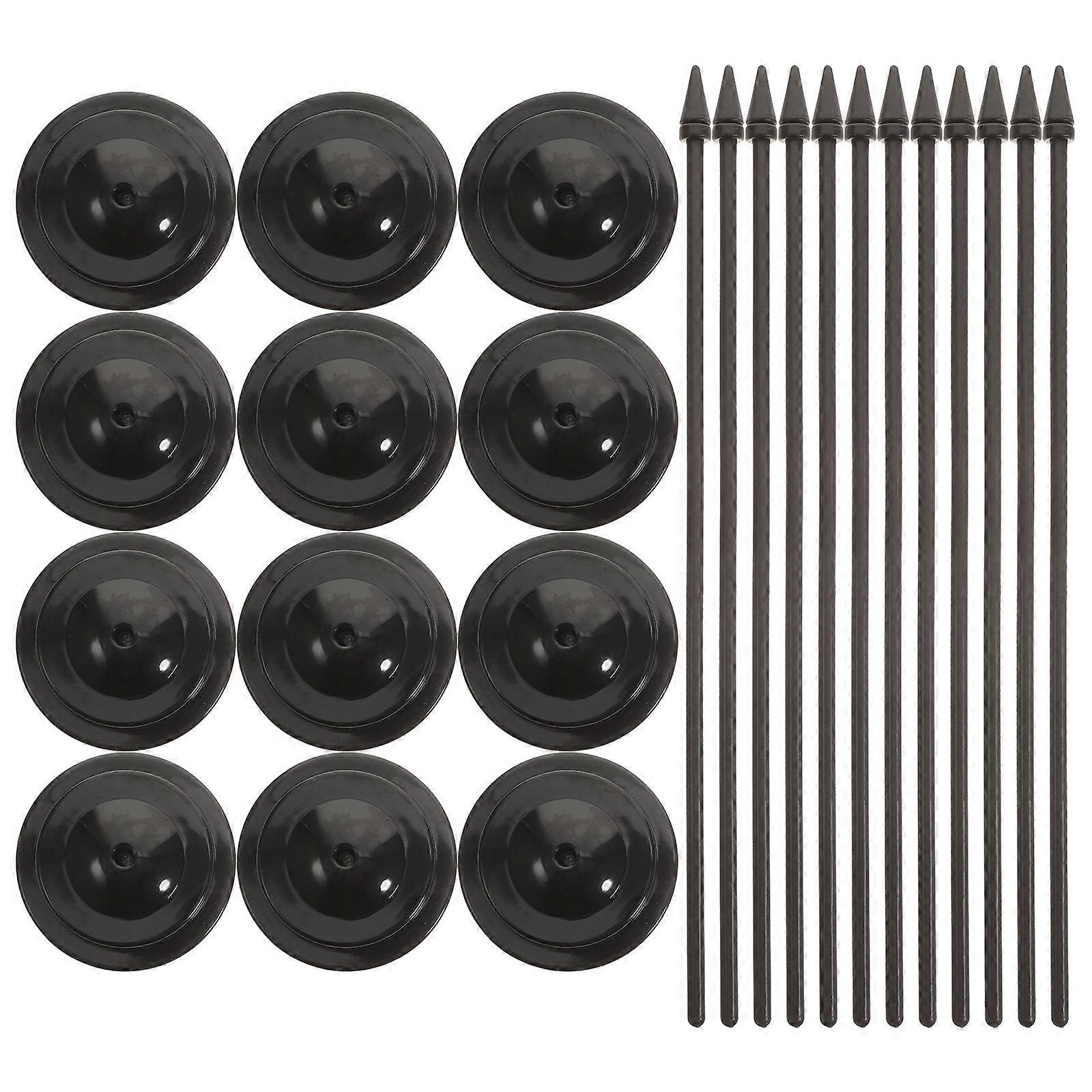 Black Desktop Flag Holder Plastic Flagpole for Decor 48Pcs