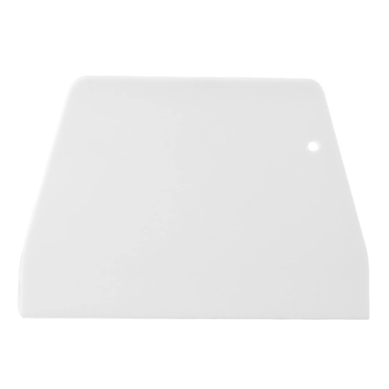 Food Grade Dough Scraper Plastic Baking Scraper with Measurement and Rounded Corner Design White