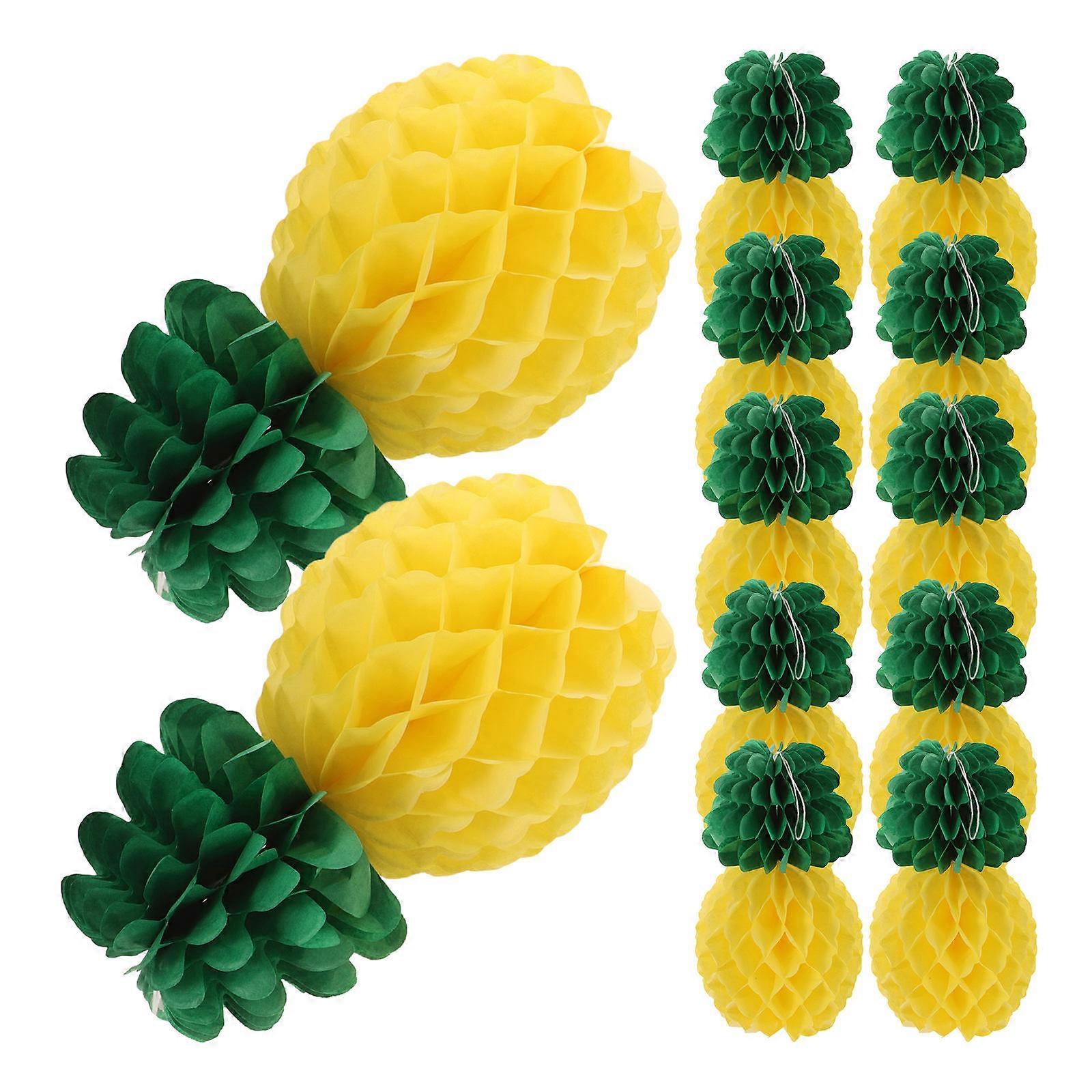 Pineapple Honeycomb Balls Paper Pendant for 9Pcs Decor