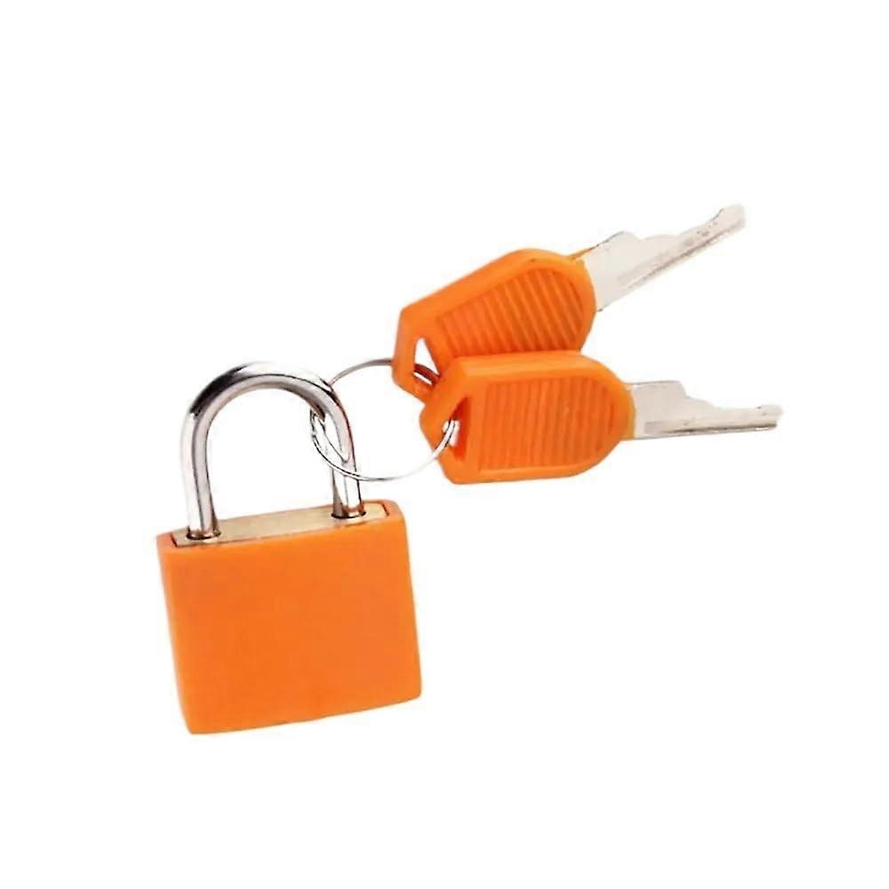 Padlock 2PCS 23mm Orange AntiTheft Luggage Lock with Keys for Suitcase Cabinet Diary