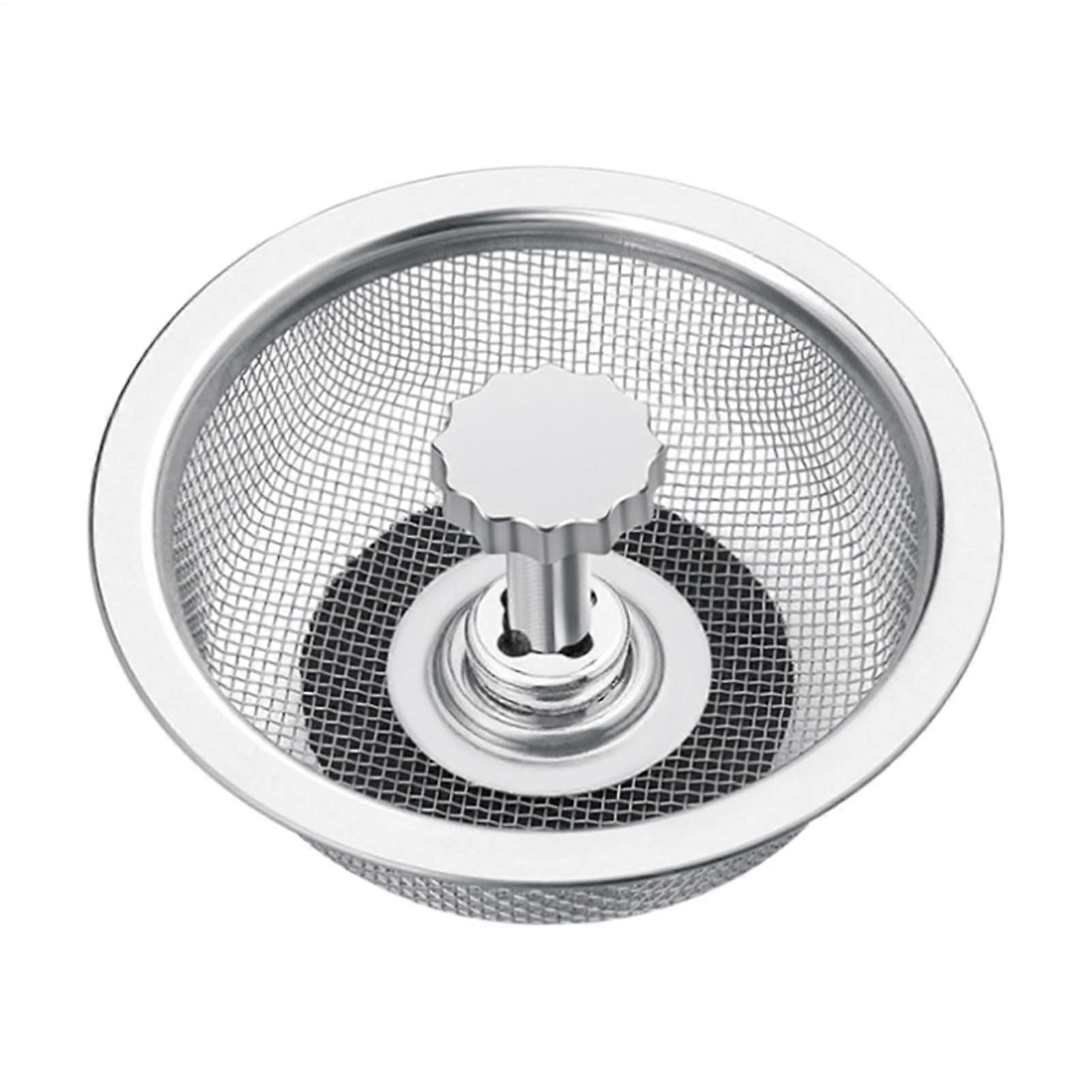 Kitchen Sink Strainer Basket with AntiClogging Mesh Filter, Durable Stainless Steel Drain Cover