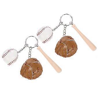 2Pcs Delicate Hanging Baseball Keychains Decorative Bag Accessory