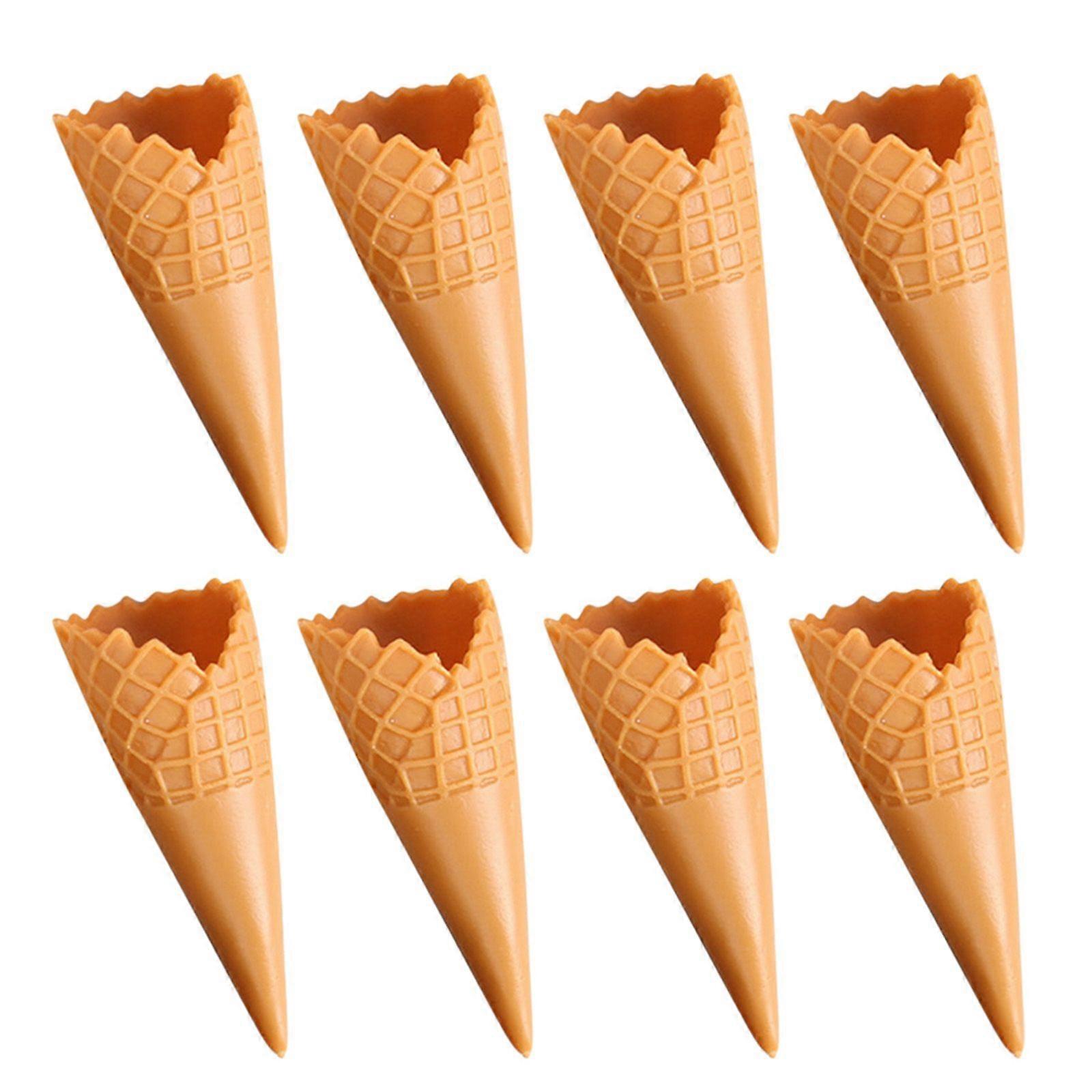 8PCS Empty Ice Cream Cone Model Mini Ice Cream Cone Artificial Ice Cream Cones