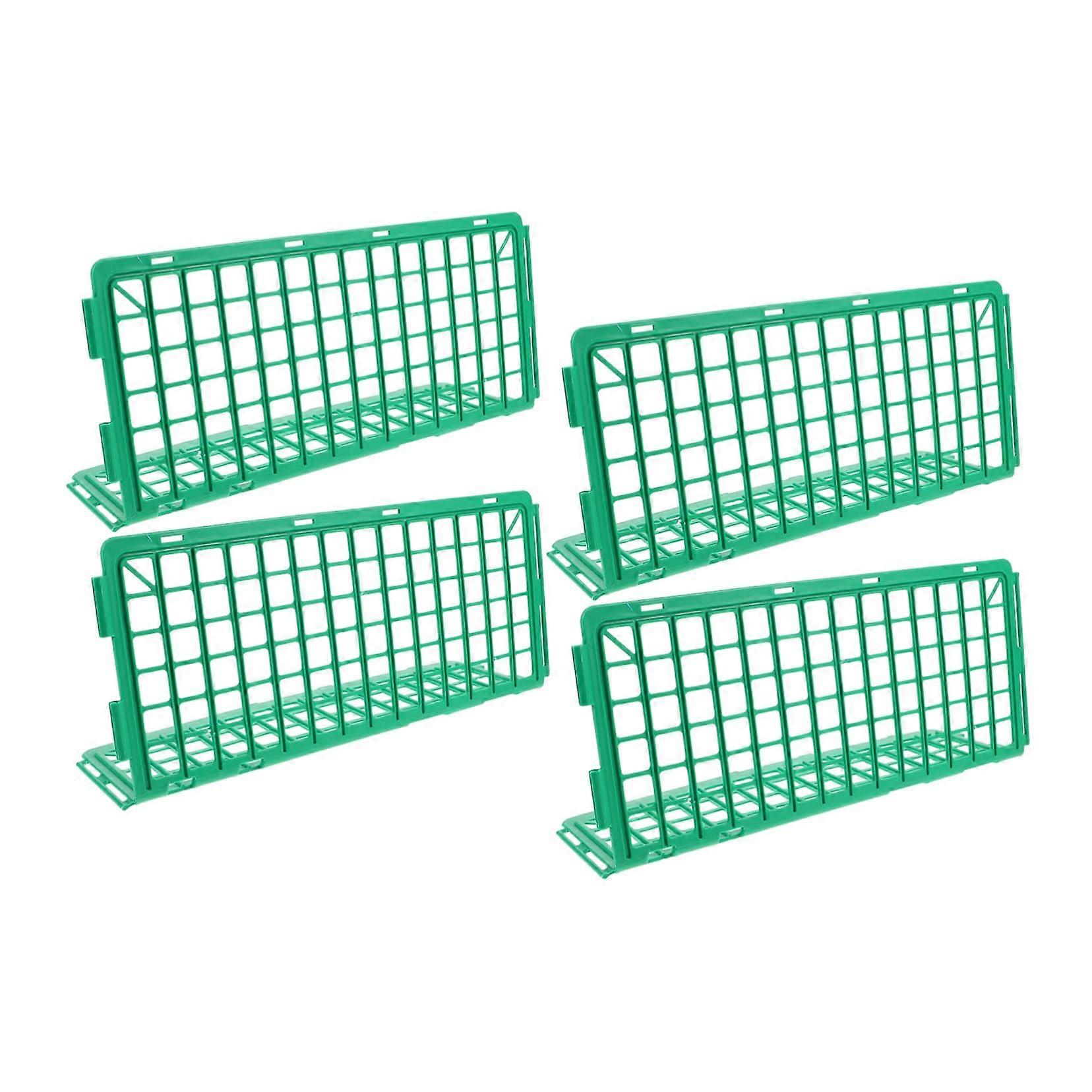 Produce Display Rack with Shelf Guardrail for Secure Fruit and Vegetable Organization, 4pcs