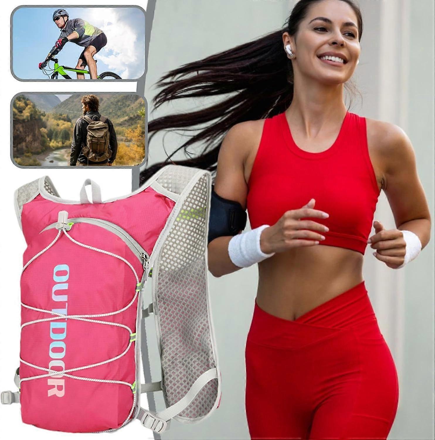 Hydration Pack with Reflective Safety Strips, LeakResistant Bladder, Lightweight Running Backpack
