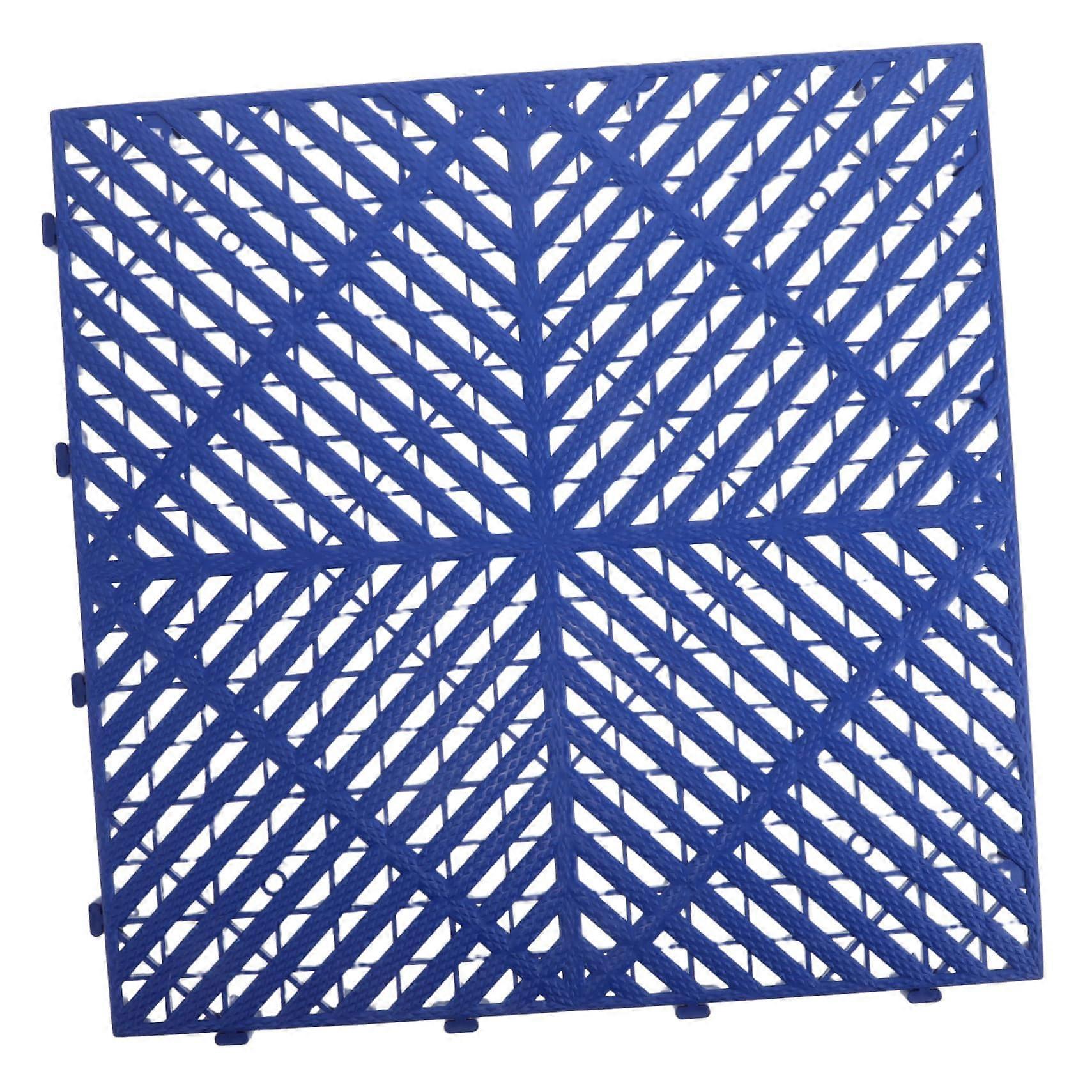 Car Wash Floor Mat with NonSlip Grid Surface, Fast Drainage Modular Interlocking Garage Tiles