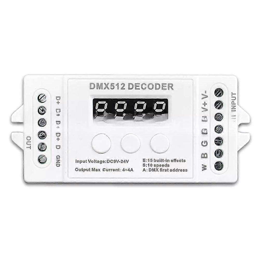 4CH DMX512 Decoder RGBW LED Light Strip Controller Console Use Decorated Lighting Dimmer Driver DC9V-24V Light Show