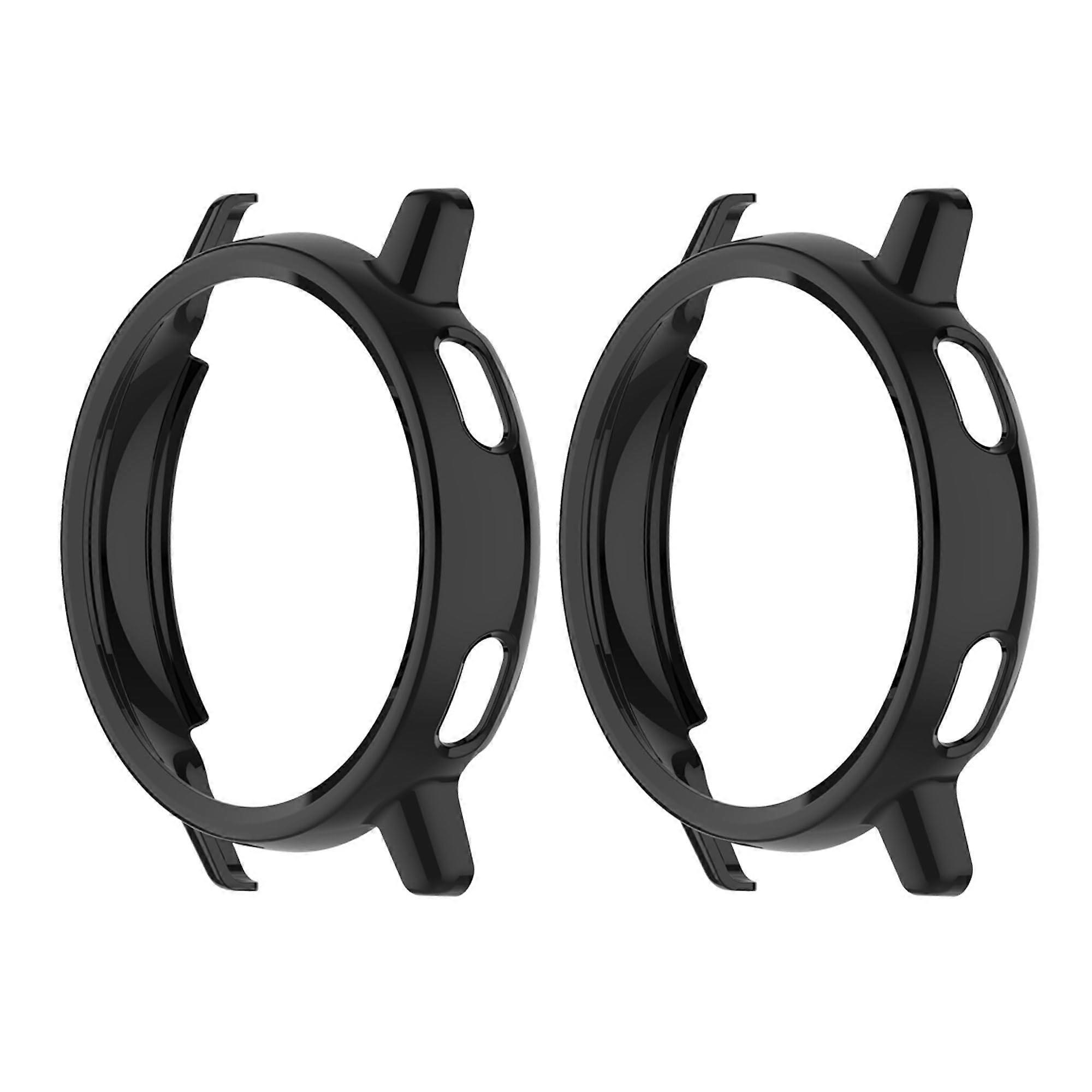 2Pack Case for Garmin Vivoactive 5, Hard PC Protective Cover with Scratch Resistant and Full Button Access, Black