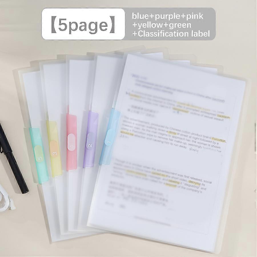 A4 Transparent Rotate Folder Side Open Button Student Test Paper Storage Conference Report Folder