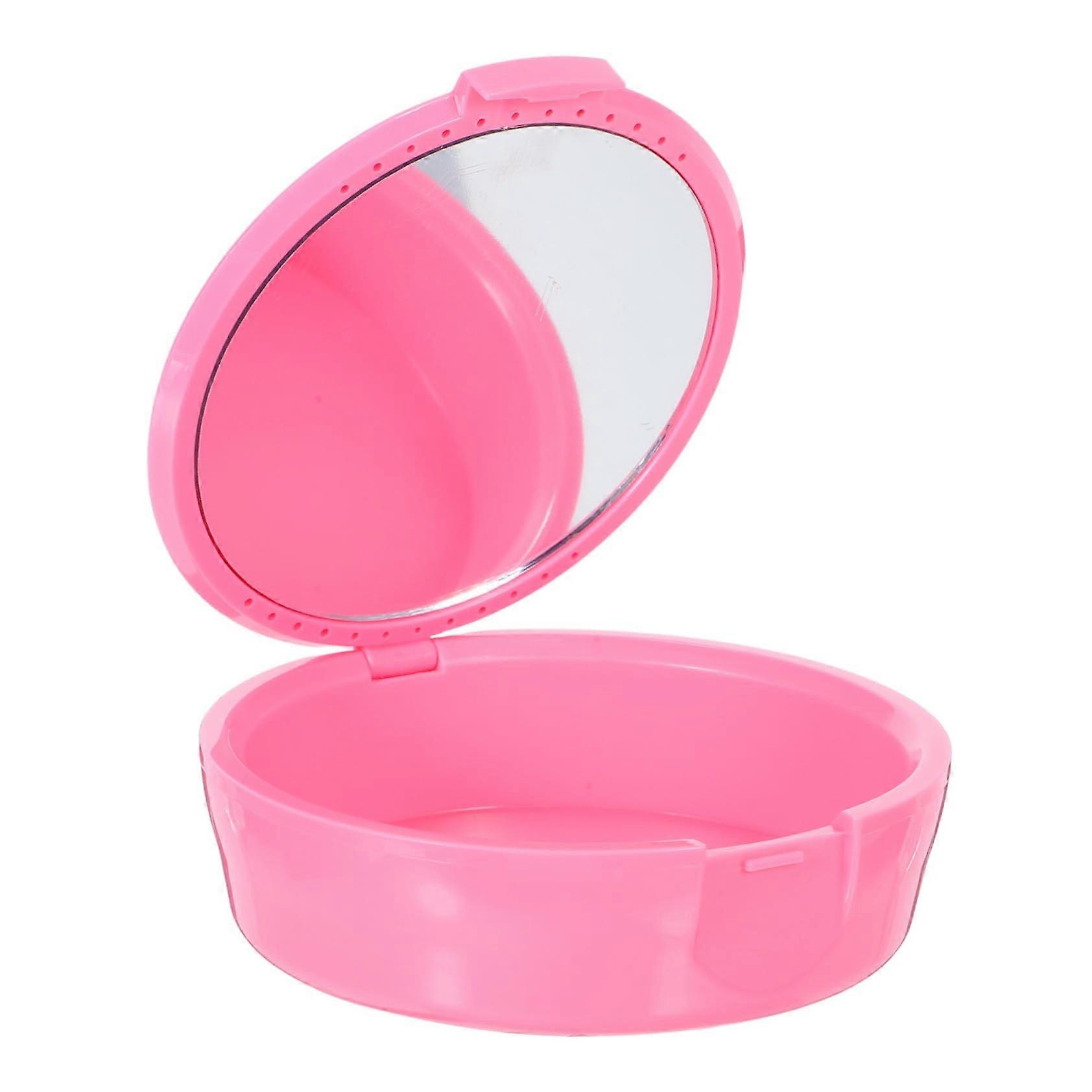 Retainer Case with BuiltIn Mirror, Compact Travel Denture Holder, Secure Closure, Durable Design