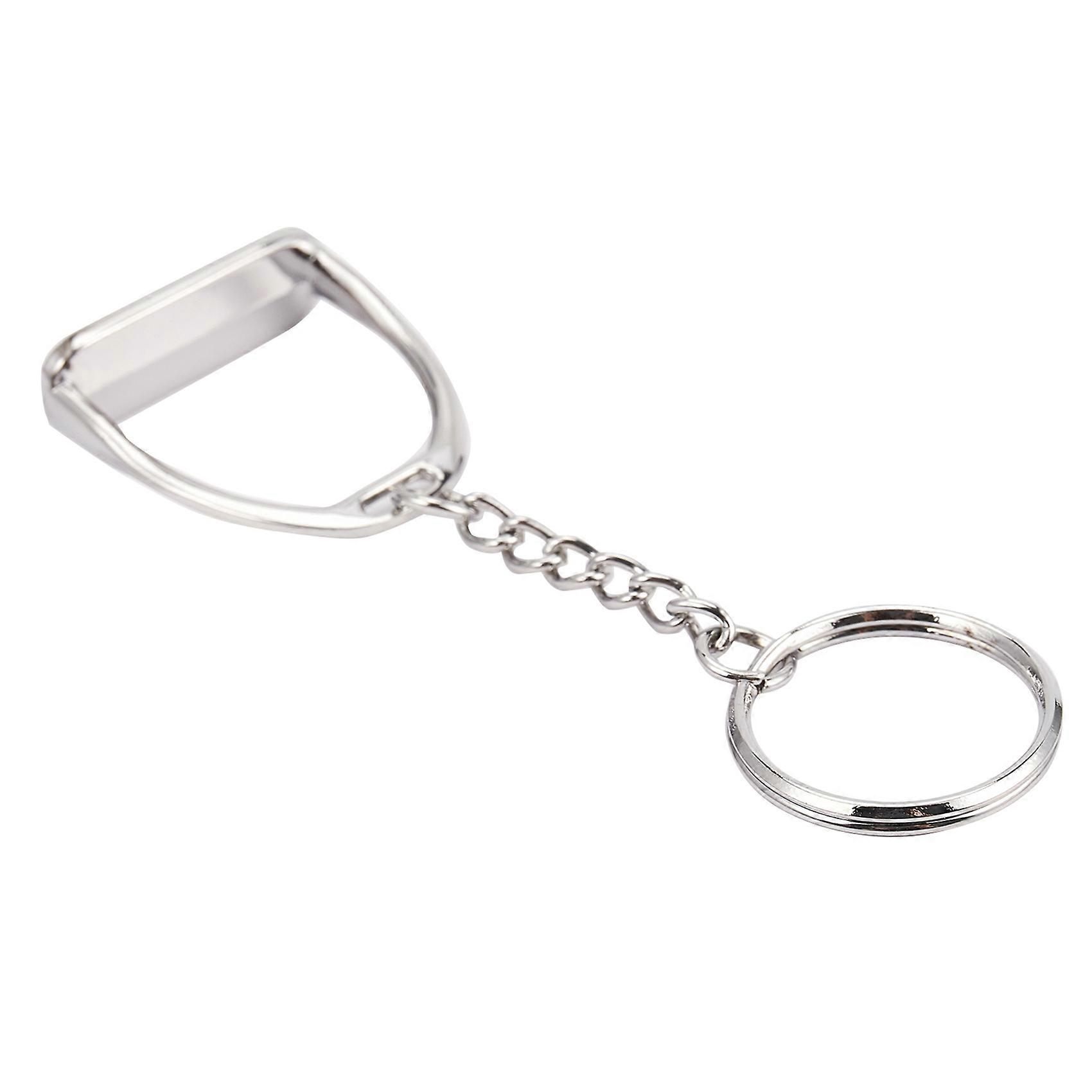 2Pcs Simple Elegant Design Western Stirrup Keychain Key Ring Hanger Tool