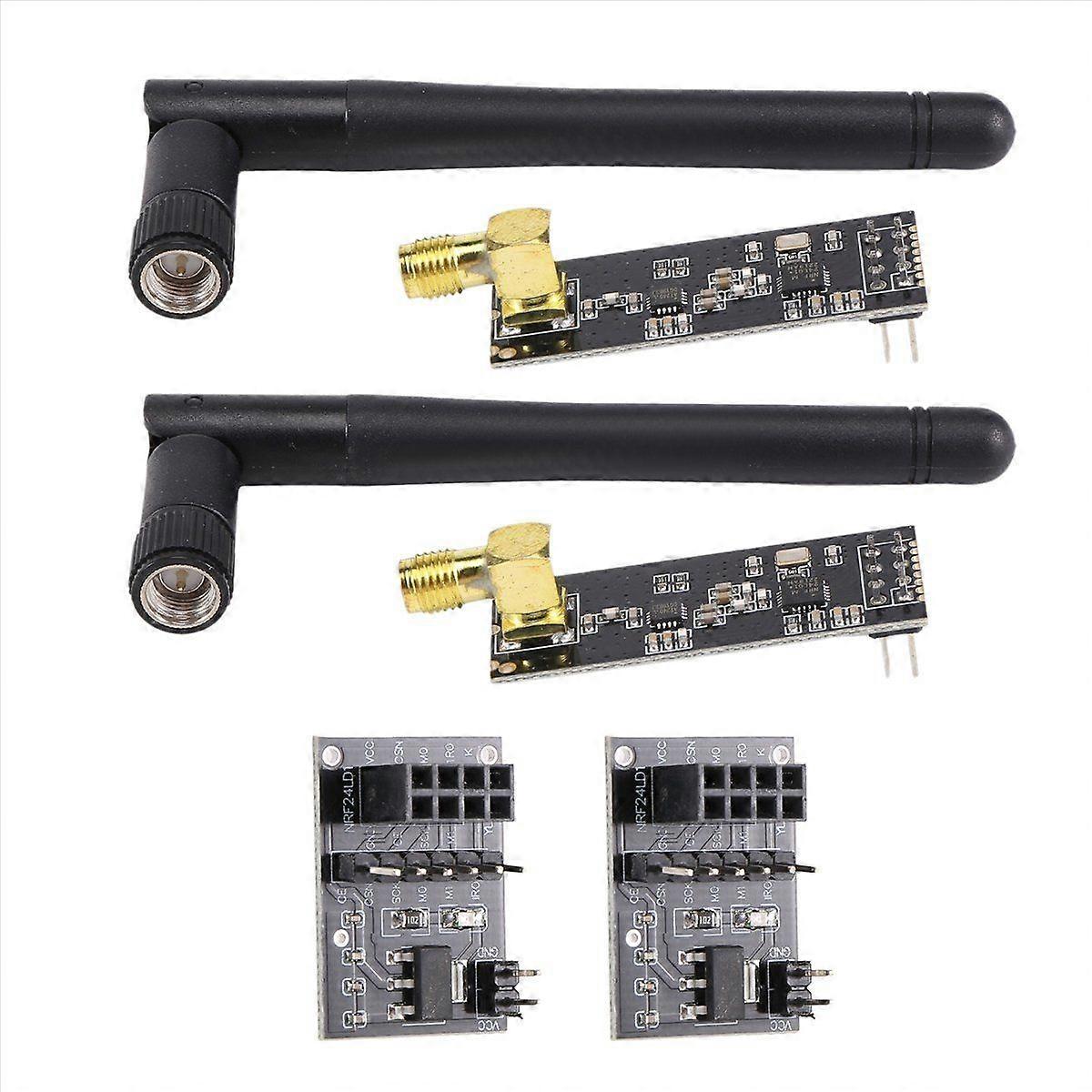 2Pcs NRF24L01+PA+LNA RF Transceiver Module with SMA Antenna 2.4 GHz