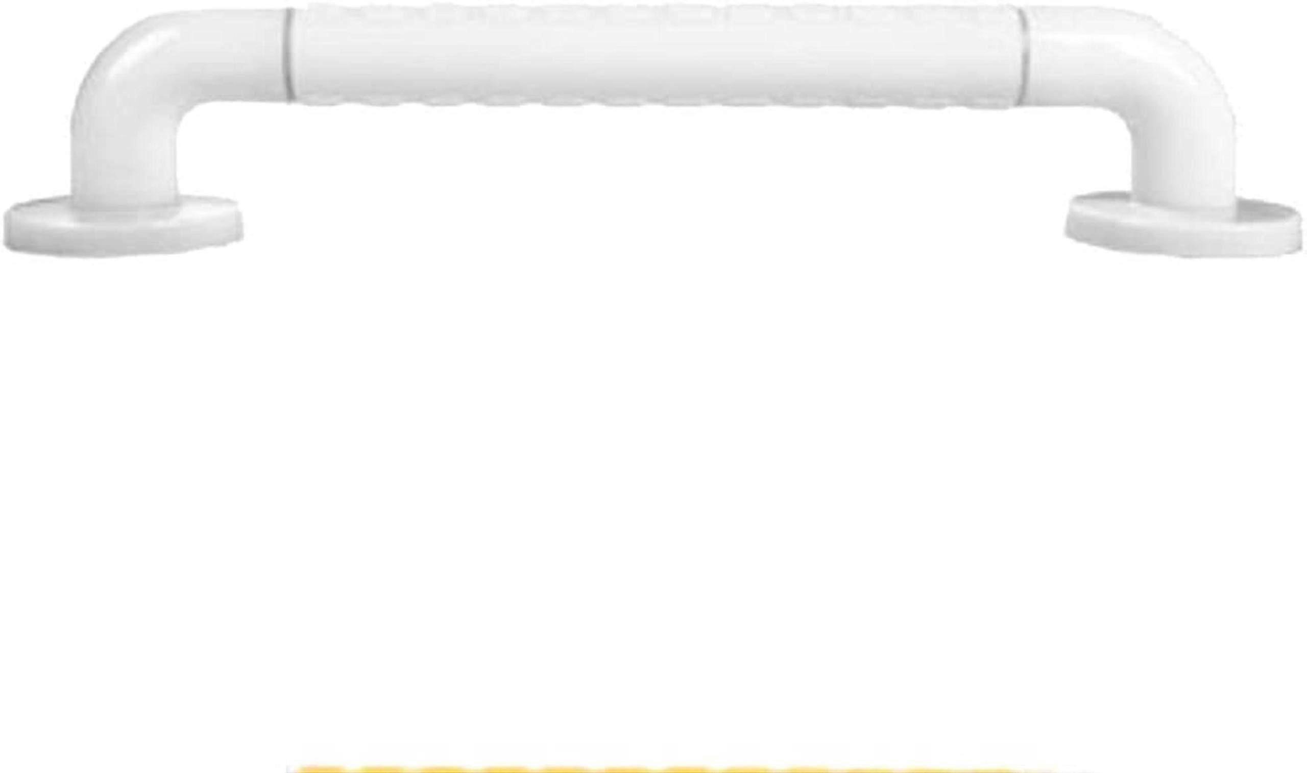 Bathroom Safety Grab Bar with Secure Textured Grip, White Wall Mounted Support Handle for Elderly
