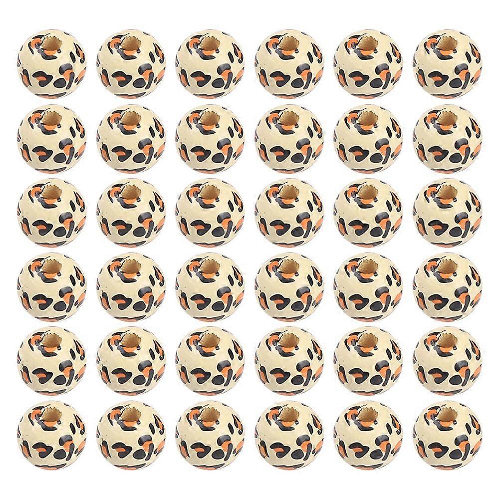 100Pcs DIY Loose Beads Decorative DIY Beads Creative Leopard Pattern Beads