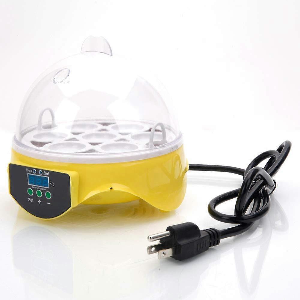 7 Egg Mini Egg Incubator Automatic Poultry Hatcher Yellow  Visibility Easy Visual Sorting US Plug