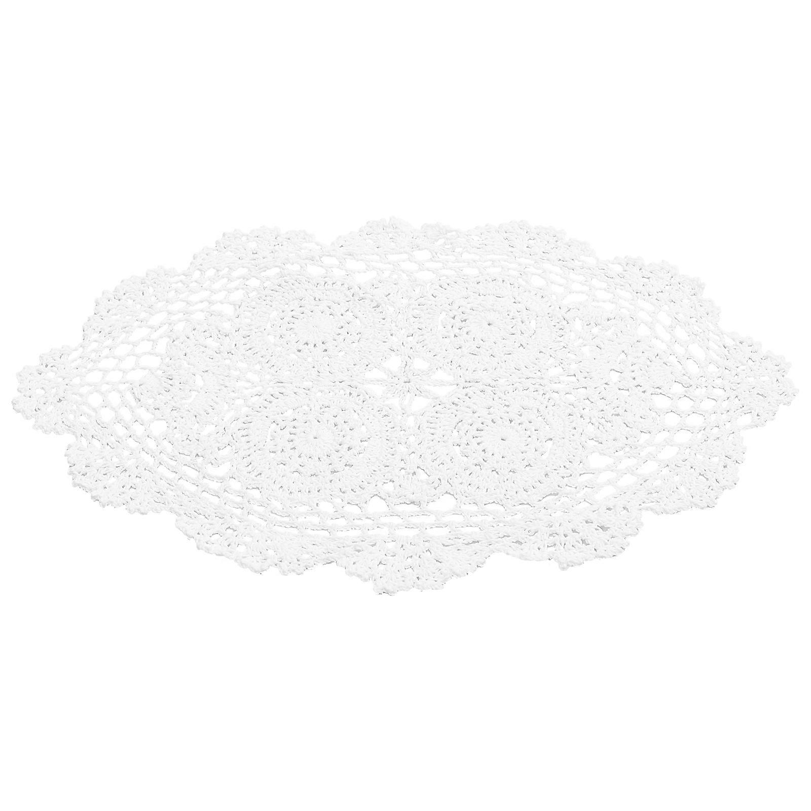 White Cotton Placemat Crochet Table Mat for Rustic Table Setting