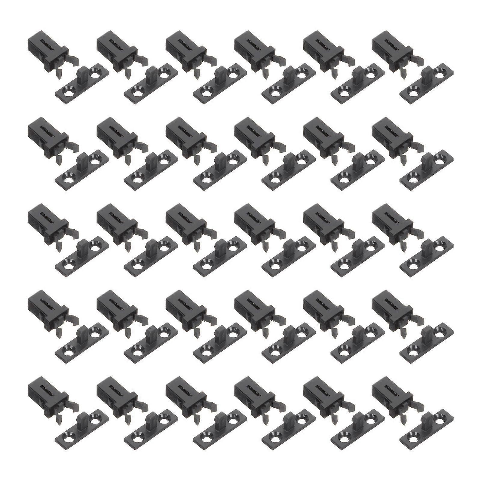 Trash Can Push-Button Lock Plastic Press Buckles Switch Lock 5Sets Black
