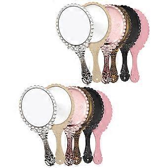 Vintage Handheld Mirror for Makeup Use 36Pcs Portable Embossed Vanity Mirror