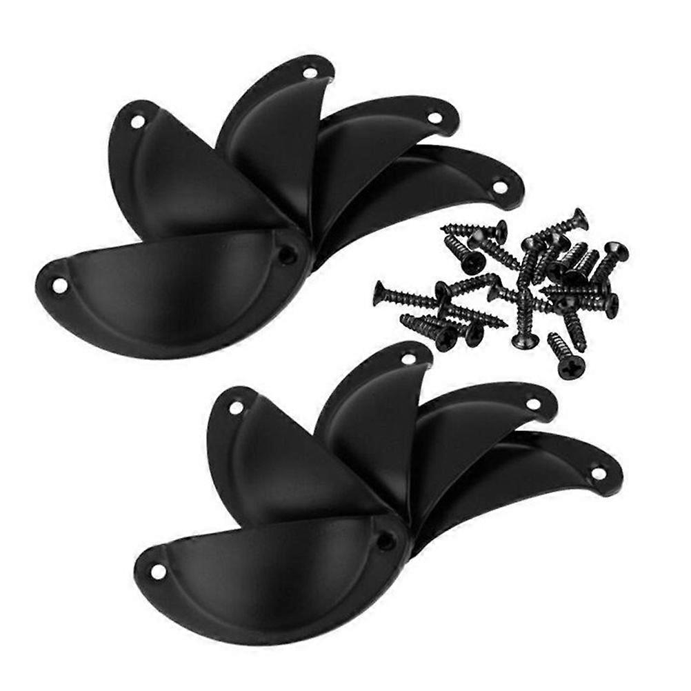 Cupboard Iron Knobs Vintage Pull Handle for 10Pcs Black Set