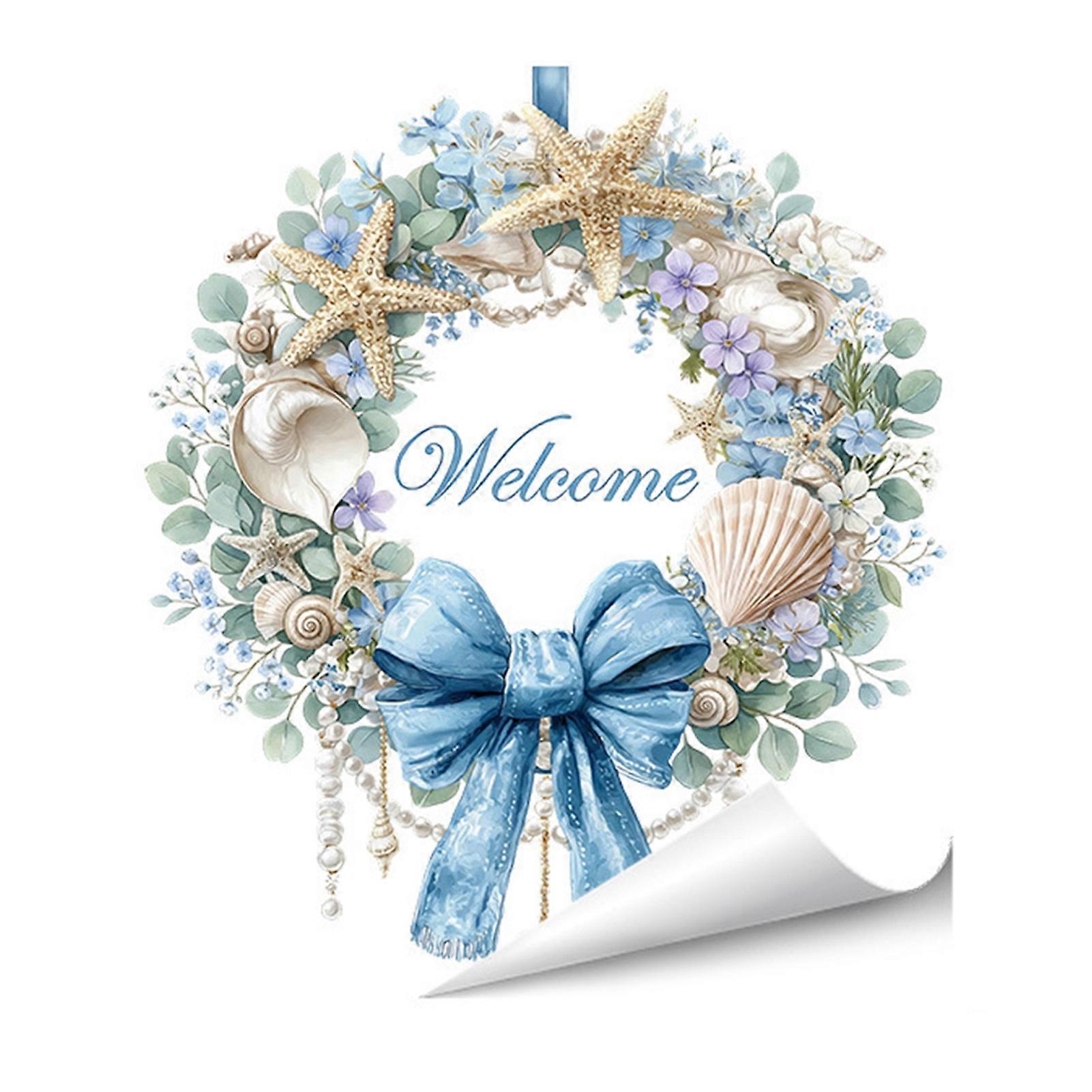 Spring Wreath Window Sticker - For Kitchen & Bathroom - Waterproof
