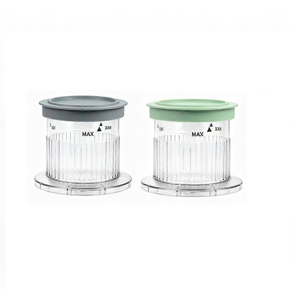 Conjunto de 2 Copos para Sorvete com Tampas para Máquina de Sorvete Cuisinart FastFreeze 5 em 1, Cinza e Verde