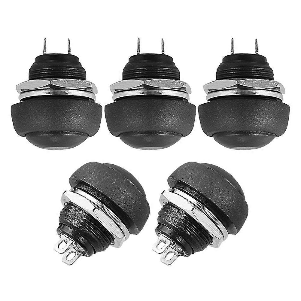 Waterproof Switch Latching Push Button Switch for Home 5Pcs Plastic Metal Material