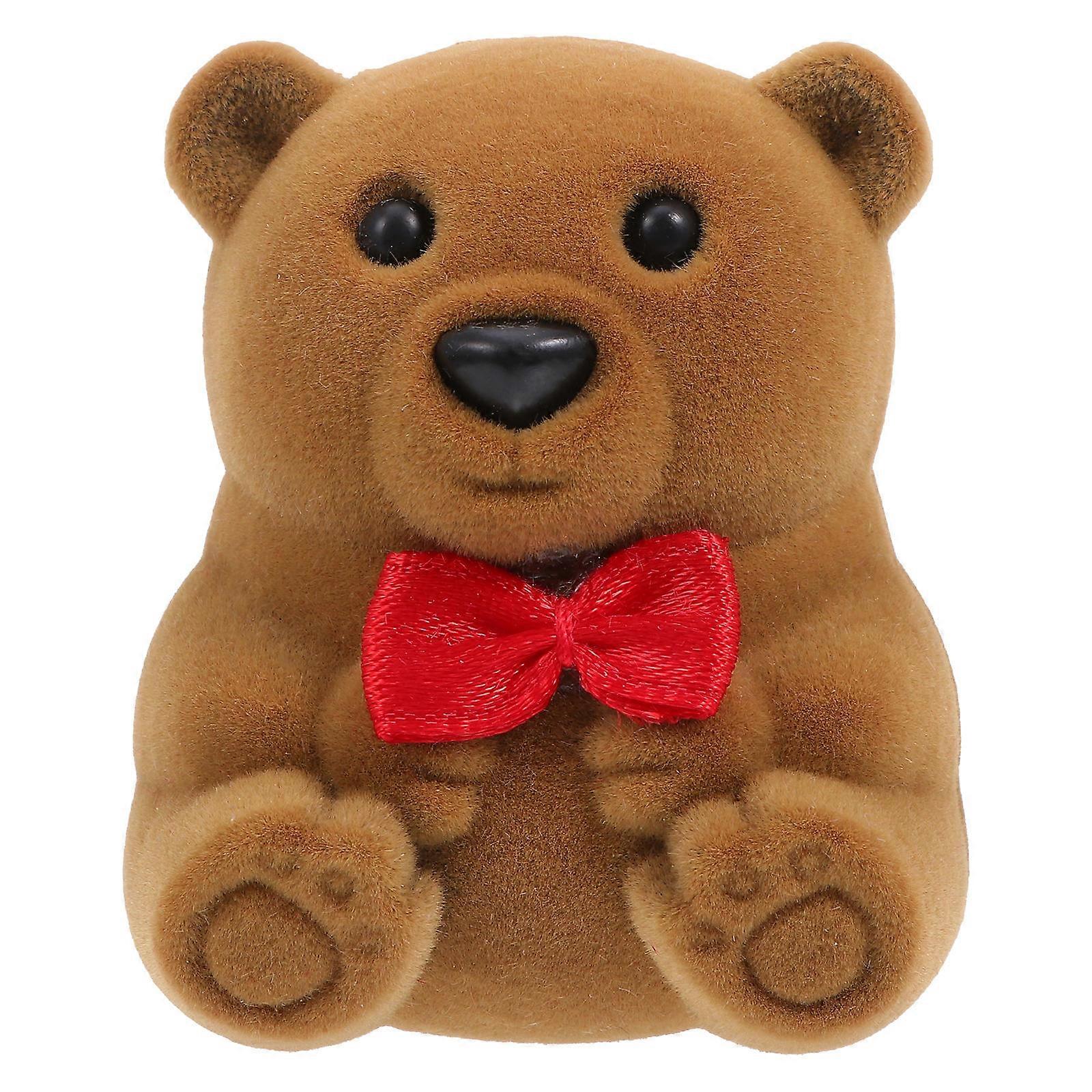 Bear Shape Ring Box for Storage Use 1Pcs Creative Simulate Bear Jewelry Container