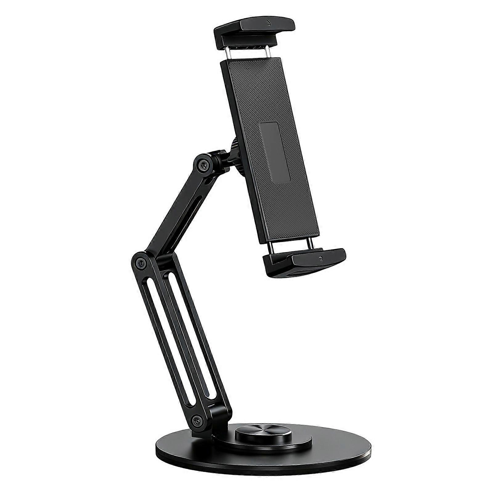 Adjustable Tablet Stand for Desk Metal Foldable Tablet Stand Portable Tablet Holder Mount Cooling Computer Notebook  Black