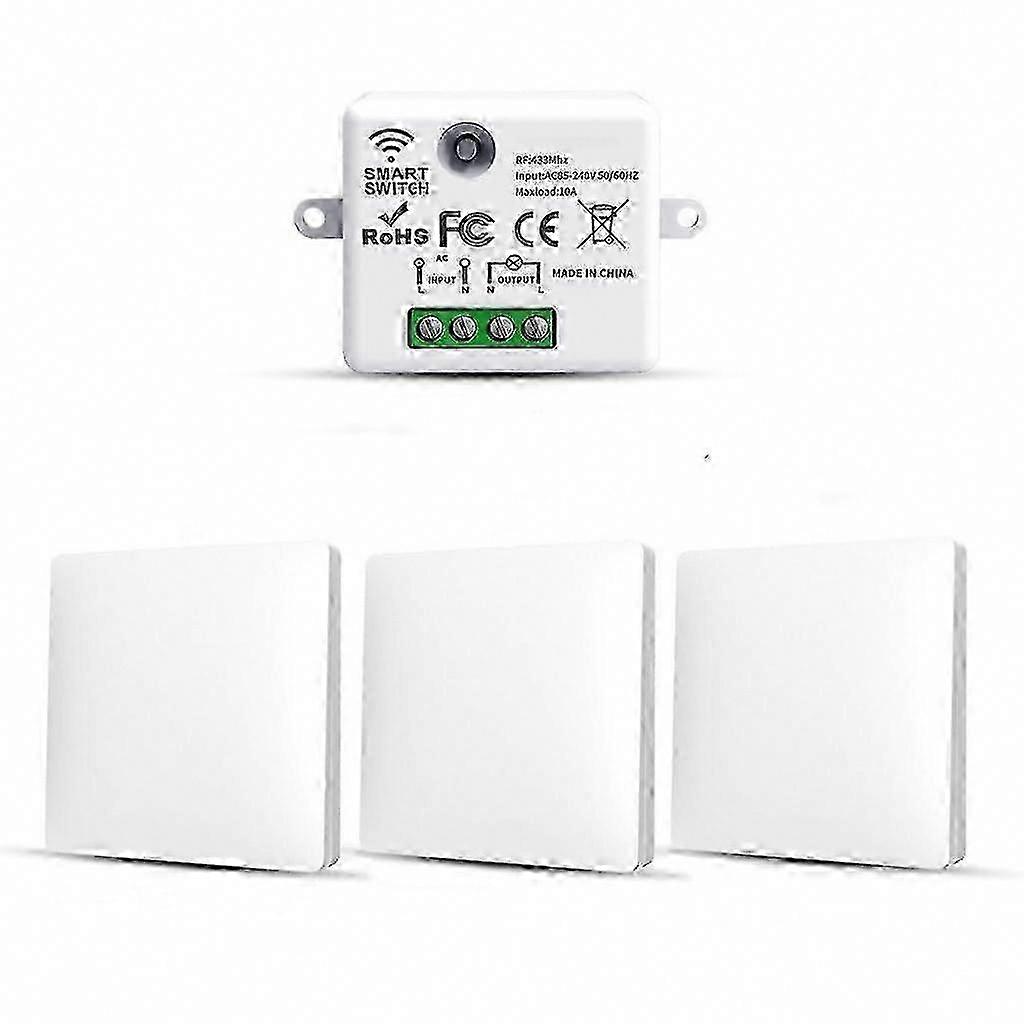 RF433 3 Pack Wireless Remote Control Light Switch Transmitter Receiver, 10A 240V