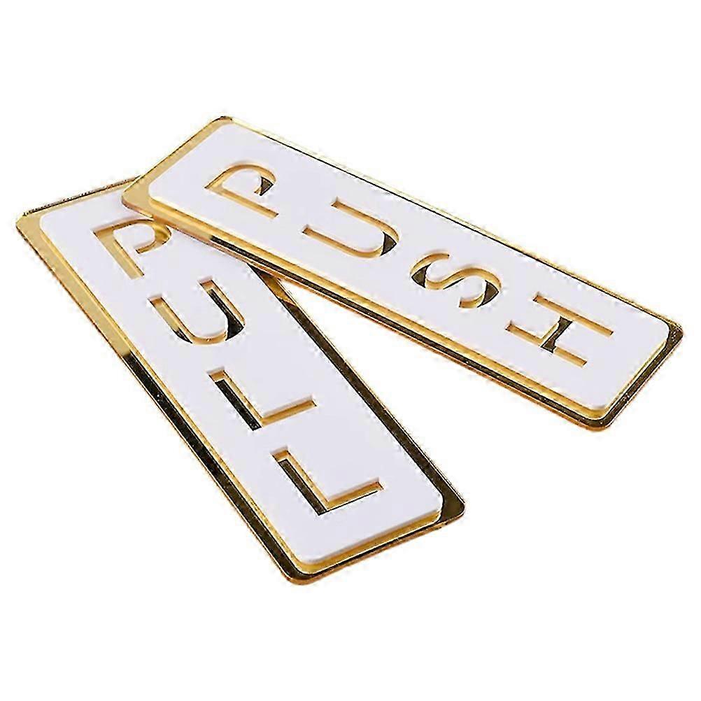 Push Pull Door Sign Acrylic Sign for Push Pull Use 2Pcs Pack