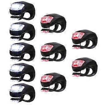 10pcs Bike Light Bike Headlight Mountain Bike Luci posteriori anteriori Fanale posteriore