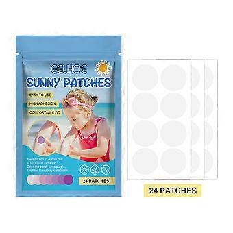 UV Patches with Color-Changing Indicator, Skin-Soothing Cooling Sun Protection Patches for Kids and Adults Outdoor Use
