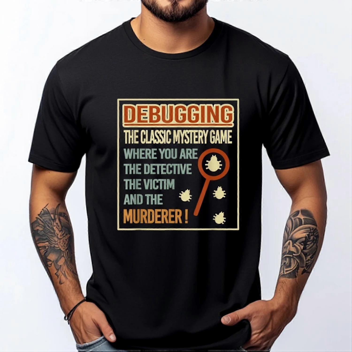 Retro Debugging Computer Science Programmers Coding Graphic T Shirts Men Oversized T Shirt Men Chinese Style