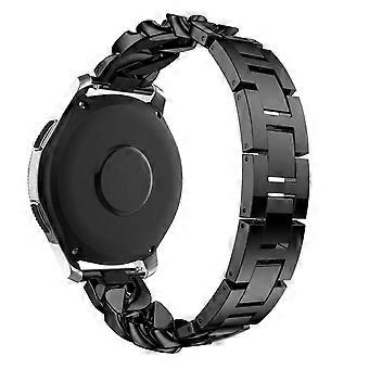 Dla Samsung Galaxy Watch 4 40mm / 44mm / Watch 4 Classic 42mm / 46mm / Garmin Venu Jednorzędowy pasek do zegarka ze stali nierdzewnej 20 mm z kryształem górskim
