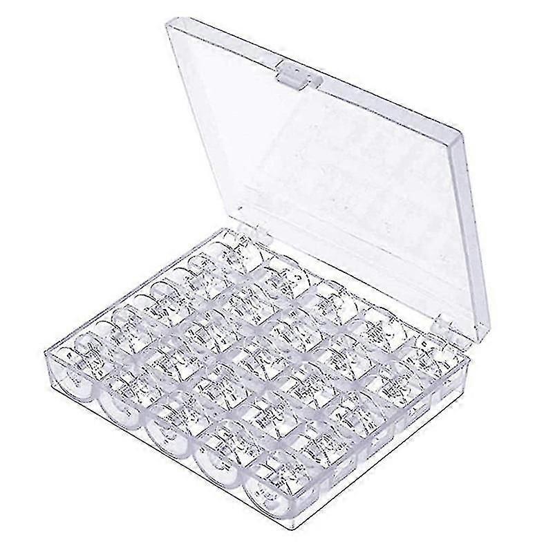 Sewing Machine Bobbins Including Storage Box, Transparentclear25pcs
