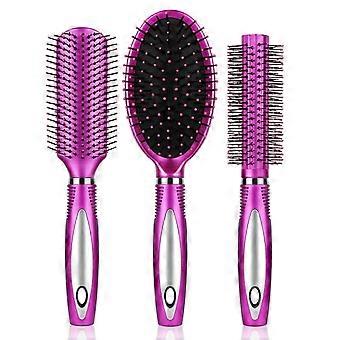 3Pcs Detangling Hair Brush Set Air Cushion Massage Comb for Curly Long Hair