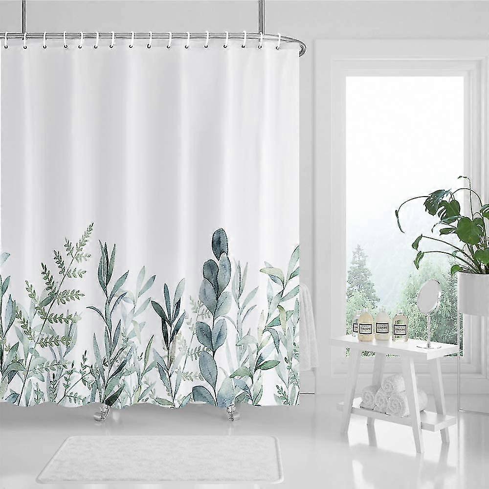 Mildew Proof Shower Curtain Machine Washable ,with 12 Hooks
